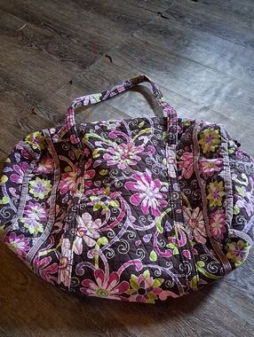 RETIRED Vera Bradley Purple Punch Morgan Quilted Floral Tote Bag